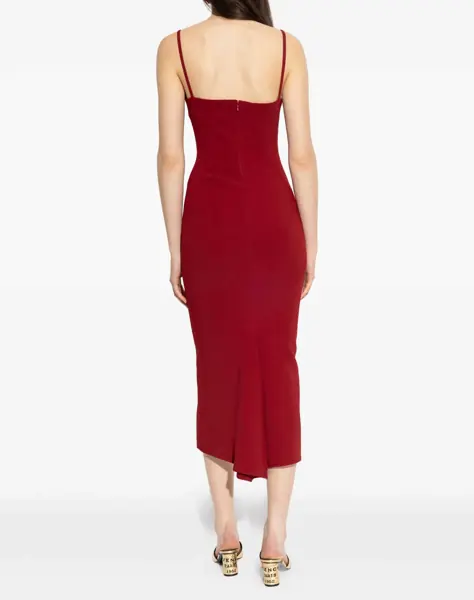 Rochii Givenchy Midi Dress with draped back DARK RED Femei (BM 19717229) 4