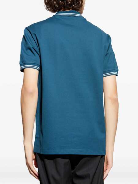 Tricouri Polo Versace Cotton Polo Shirt PETROL BLUE Barbati (BM 19717238) 4