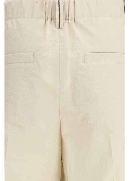 Pantaloni casual Brunello Cucinelli Cotton-blend Trousers QUARZO Femei (BM 19717241) 3