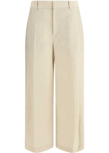 Pantaloni casual Brunello Cucinelli Cotton-blend Trousers QUARZO Femei (BM 19717241) 1