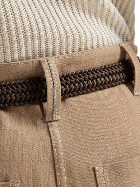 Blugi Brunello Cucinelli Denim-effect twill wide Pants DESERT Femei (BM 19717244) 5