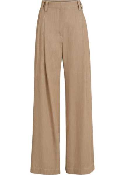 Blugi Brunello Cucinelli Denim-effect twill wide Pants DESERT Femei (BM 19717244) 1