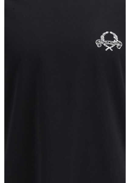 Tricouri Moschino Laurel Crown Logo T-shirt FANTASIA NERO Barbati (BM 19717250) 3