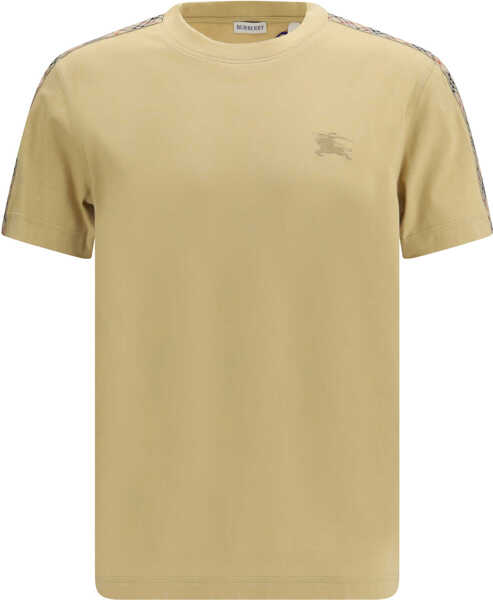 Tricouri Burberry T-shirt with Check trims FLAX Barbati (BM 19717256) 1