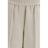Pantaloni casual Brunello Cucinelli Dama - Pantaloni casual Brunello Cucinelli Elasticated-waistband Trousers BEIGE/PANAMA Femei (BM 19717271) - B-mall.ro