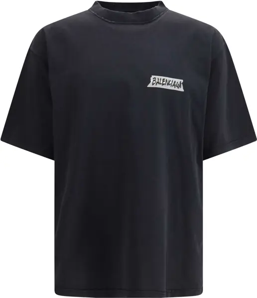 Tricouri Balenciaga Crewneck T-shirt FADED WASHED BLACK Barbati (BM 19717286) 1