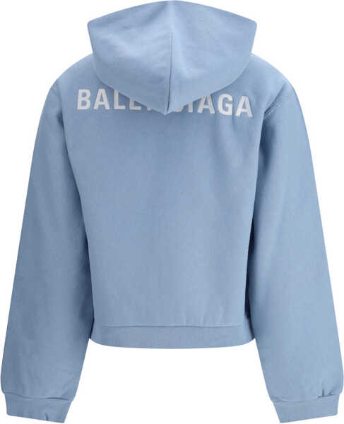 Bluze de trening Balenciaga Back zip-up Hoodie LIGHT BLUE/WHITE Femei (BM 19717793) 2