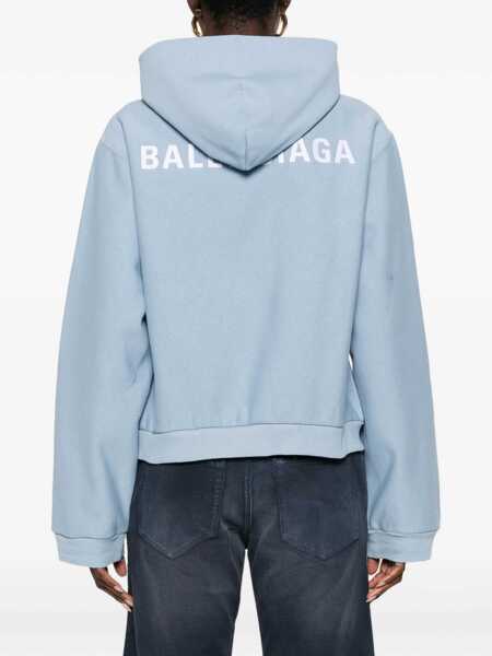 Bluze de trening Balenciaga Back zip-up Hoodie LIGHT BLUE/WHITE Femei (BM 19717793) 4
