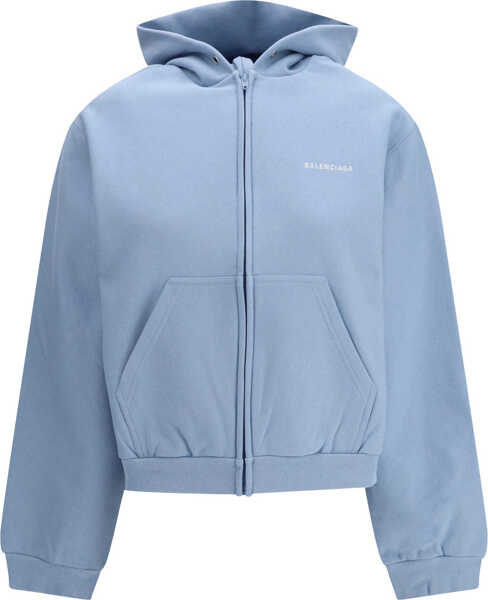 Bluze de trening Balenciaga Back zip-up Hoodie LIGHT BLUE/WHITE Femei (BM 19717793) 1