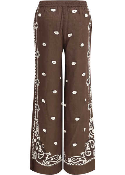Pantaloni casual P.A.R.O.S.H. Embroidered Trousers TESTA DI MORO Femei (BM 19717817) 2