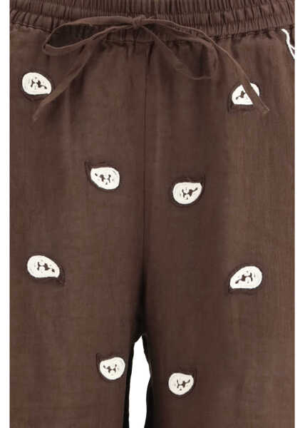 Pantaloni casual P.A.R.O.S.H. Embroidered Trousers TESTA DI MORO Femei (BM 19717817) 3