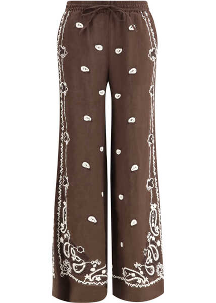 Pantaloni casual P.A.R.O.S.H. Embroidered Trousers TESTA DI MORO Femei (BM 19717817) 1