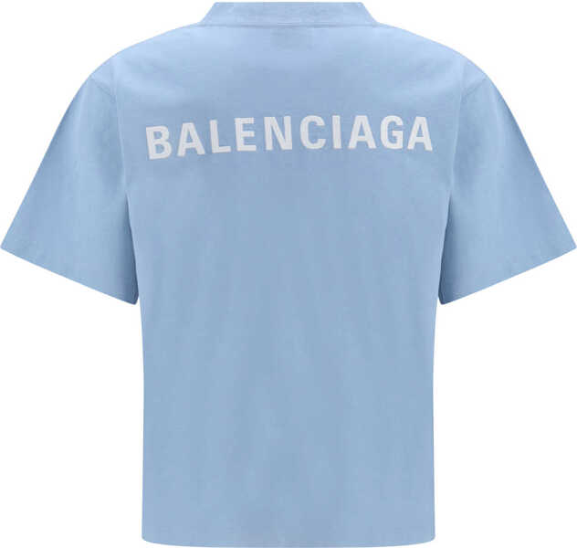 Tricouri Balenciaga Back T-shirt LIGHT BLUE/WHITE Femei (BM 19717841) 2