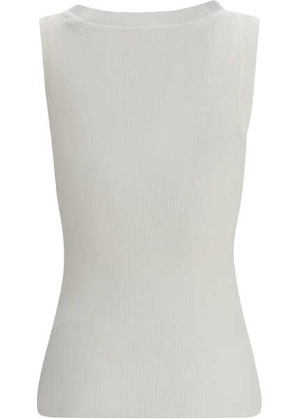 Pulovere casual P.A.R.O.S.H. Ribbed tank Top PANNA Femei (BM 19717853) 2