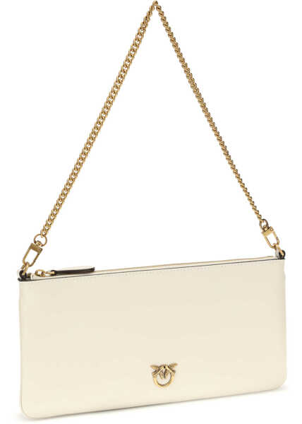 Genti de umar Pinko Leather Shoulder Bag BIANCO SETA-ANTIQUE GOLD Femei (BM 19717856) 2