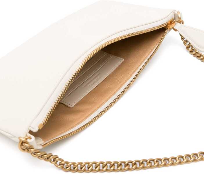 Genti de umar Pinko Leather Shoulder Bag BIANCO SETA-ANTIQUE GOLD Femei (BM 19717856) 5