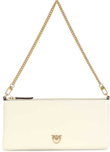 Genti de umar Pinko Leather Shoulder Bag BIANCO SETA-ANTIQUE GOLD Femei (BM 19717856) 1