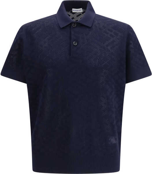 Tricouri Polo Burberry Check wool Polo SILHOUETTE BLUE Barbati (BM 19717865) 1