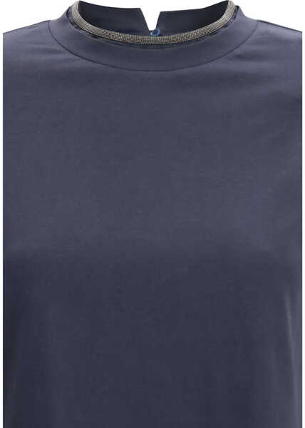 Tricouri Brunello Cucinelli Cotton T-Shirt ABISSO Femei (BM 19717868) 3