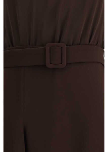 Rochii P.A.R.O.S.H. Long belted Dress MARRONE Femei (BM 19717892) 3