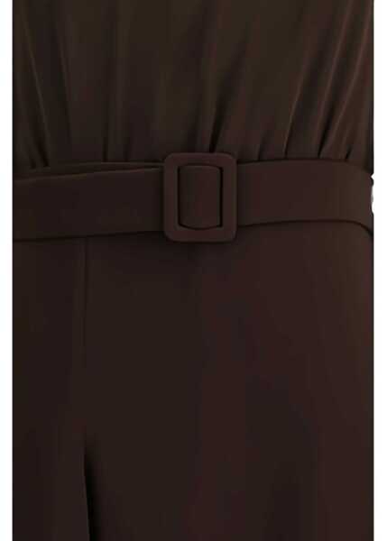 Rochii P.A.R.O.S.H. Long belted Dress MARRONE Femei (BM 19717892) 4