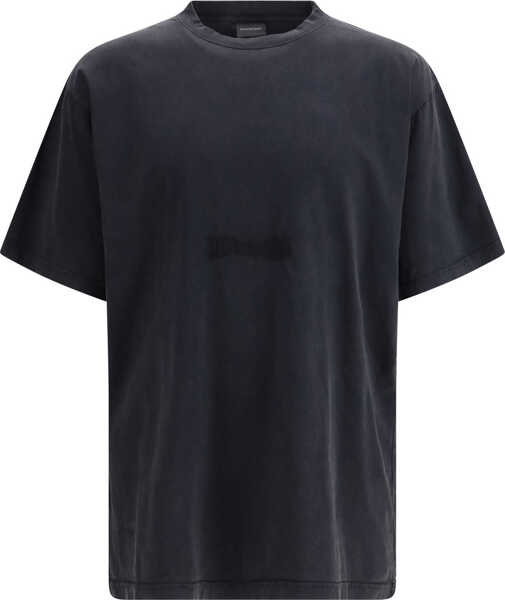 Tricouri Balenciaga Twisted Cotton T-shirt FADED WASHED BLACK Barbati (BM 19717904) 1
