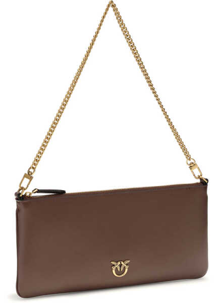 Genti de umar Pinko Leather Shoulder Bag ROSSO VINO-ANTIQUE GOLD Femei (BM 19717928) 2