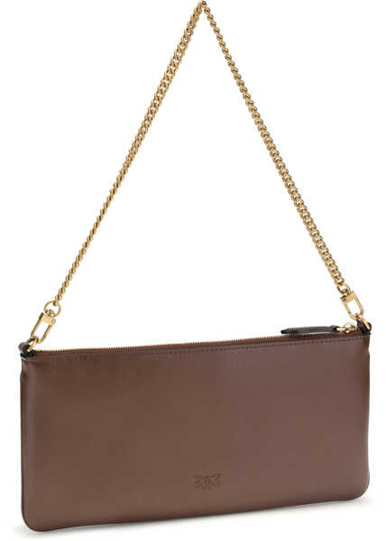 Genti de umar Pinko Leather Shoulder Bag ROSSO VINO-ANTIQUE GOLD Femei (BM 19717928) 3