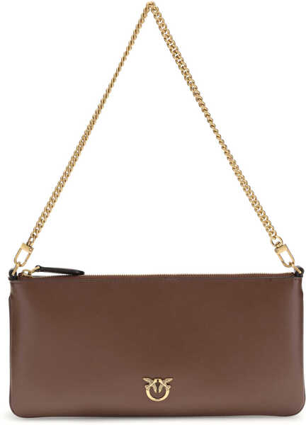 Genti de umar Pinko Leather Shoulder Bag ROSSO VINO-ANTIQUE GOLD Femei (BM 19717928) 1