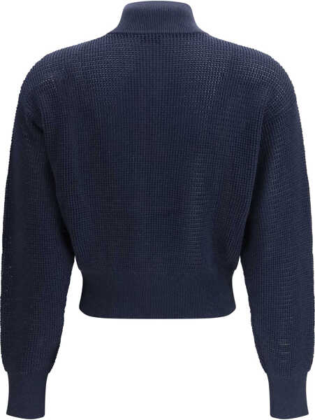 Pulovere casual Brunello Cucinelli Cotton enhanced with all-over lurex detailing Cardigan ABISSONERO/BLU Femei (BM 19717934) 2