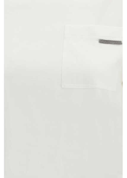 Tricouri Brunello Cucinelli Cotton T-shirt BIANCO Femei (BM 19717952) 3