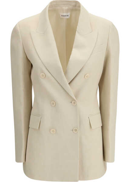 Sacouri P.A.R.O.S.H. Double-breasted Blazer in a ribbed fabric SABBIA Femei (BM 19717967) 1