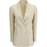 Sacouri Double-breasted Blazer in a ribbed fabric Femei