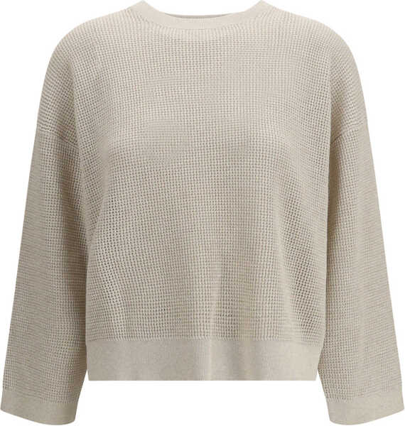 Pulovere casual Brunello Cucinelli Crewneck Sweater AVENABEIGE Femei (BM 19717970) 1
