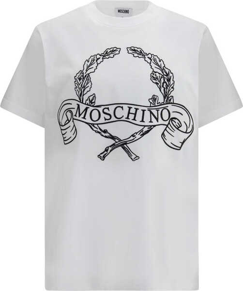 Tricouri Moschino Maxi Laurel Crown Embroidery T-shirt FANTASIA BIANCO Barbati (BM 19718000) 1