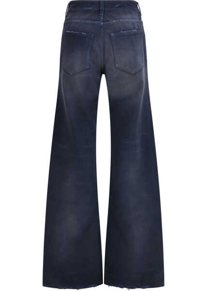 Pantaloni casual Balenciaga Curved Waist denim Trousers NAVY/DIRTY DARK BLUE Femei (BM 19718024) 2