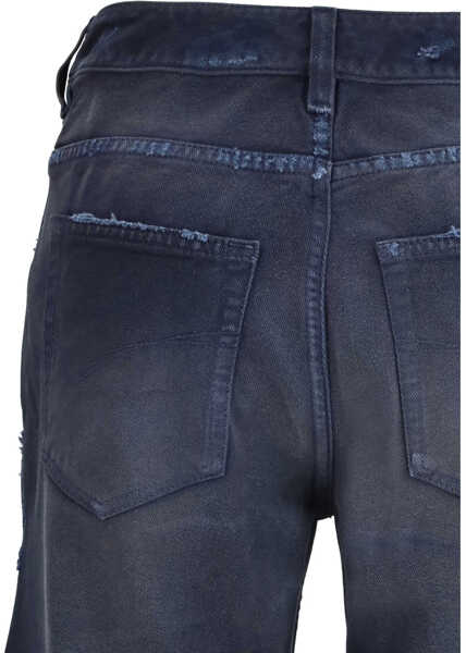 Pantaloni casual Balenciaga Curved Waist denim Trousers NAVY/DIRTY DARK BLUE Femei (BM 19718024) 3