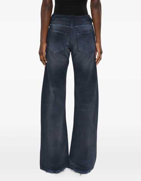 Pantaloni casual Balenciaga Curved Waist Jeans NAVY/DIRTY DARK BLUE Femei (BM 19718024) 4