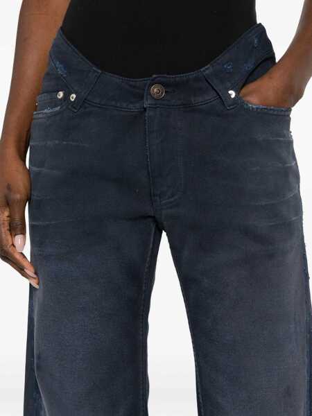 Pantaloni casual Balenciaga Curved Waist Jeans NAVY/DIRTY DARK BLUE Femei (BM 19718024) 5