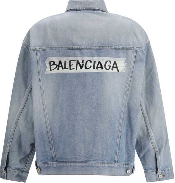 Jachete Balenciaga Regular-fit denim Jacket DIRTY LIGHT BLUE Femei (BM 19718036) 2