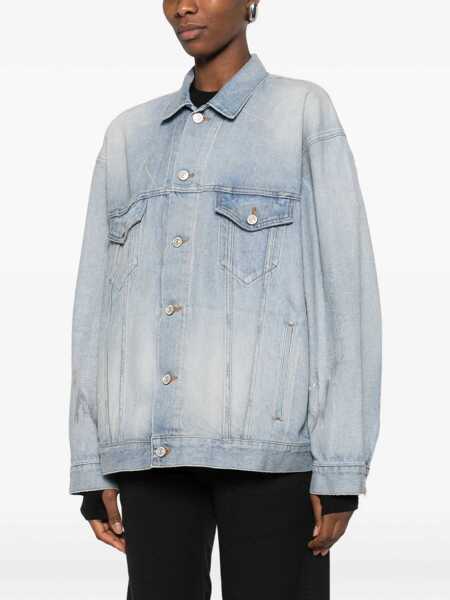 Jachete Balenciaga Regular-fit denim Jacket DIRTY LIGHT BLUE Femei (BM 19718036) 4