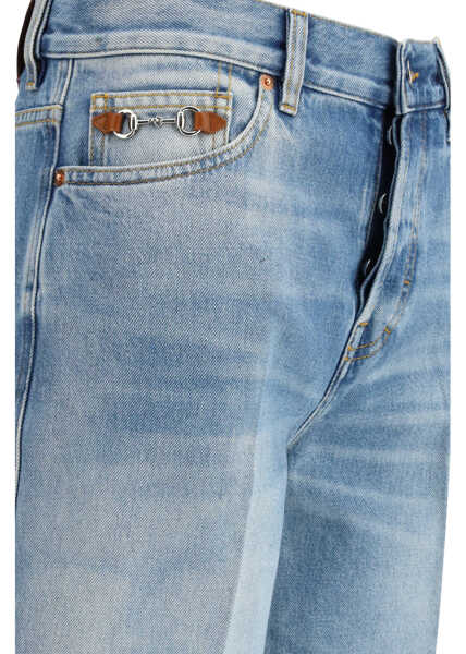 Pantaloni casual Gucci Cotton denim flare Trousers BLUE Femei (BM 19718042) 3