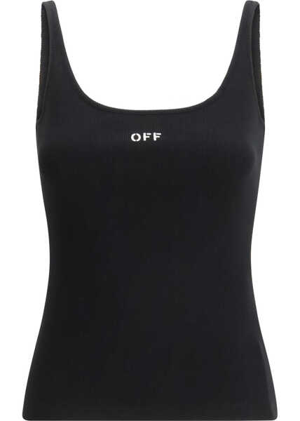Topuri Off-White Off Stamp Rib Tank Top BLACK-WHITE Femei (BM 19718072) 1