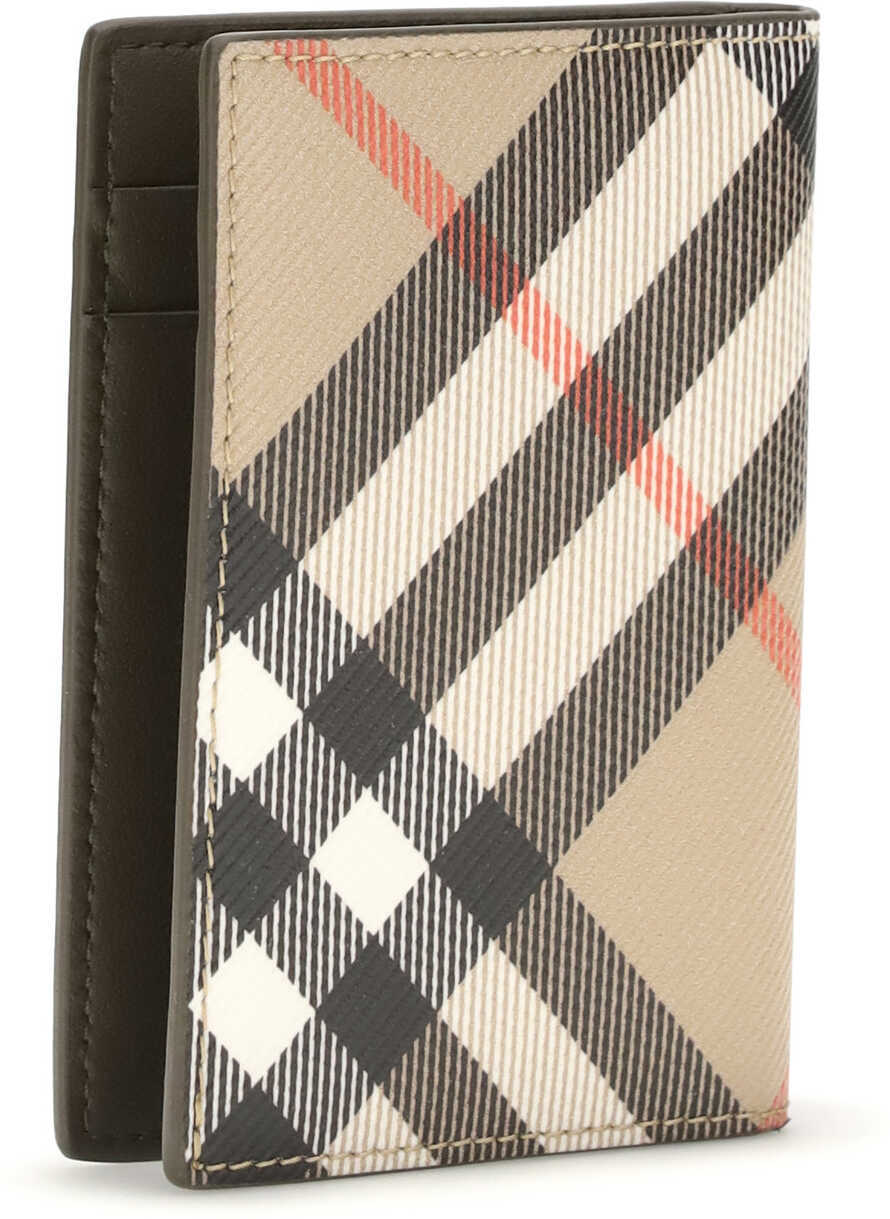 Portofele Burberry Check book Card Holder SAND Barbati (BM 19718093) 2