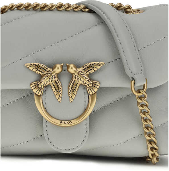 Genti de umar Pinko Love Baby Shoulder Bag GRIGIO PERLA-ANTIQUE GOLD Femei (BM 19718102) 4