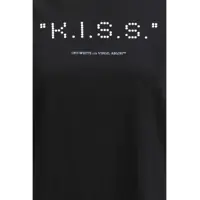 Tricouri Dama - Tricouri Off-White Kiss Quote T-shirt BLACK-WHITE Femei (BM 19718135) - B-mall.ro