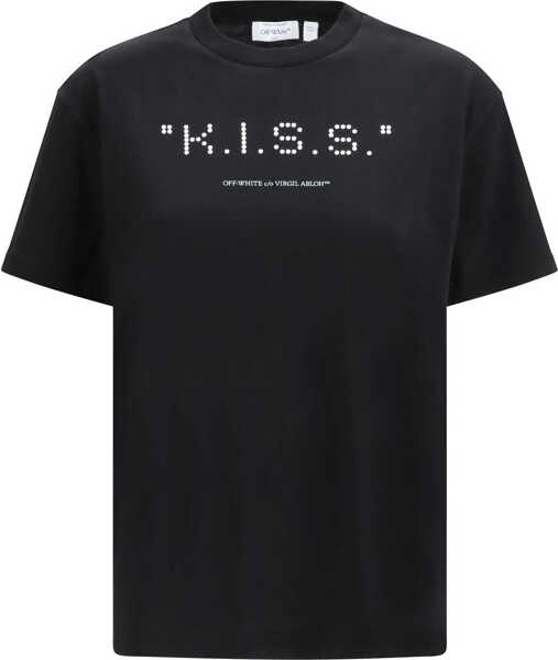 Tricouri Off-White Kiss Quote T-shirt BLACK-WHITE Femei (BM 19718135) 1