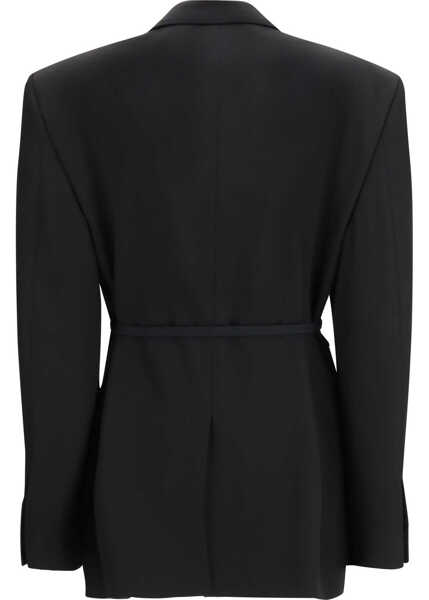 Jachete Balenciaga Barathea wool tailored Jacket BLACK Femei (BM 19718165) 2