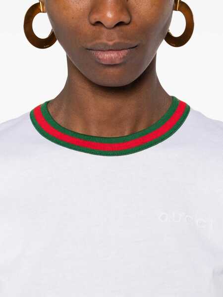 Tricouri Gucci Cotton jersey T-shirt WHITE/MIX Femei (BM 19718171) 5