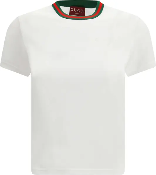 Tricouri Gucci Cotton jersey T-shirt WHITE/MIX Femei (BM 19718171) 1